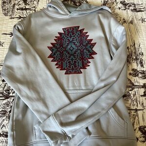 Gray Hoodie with western Pattern